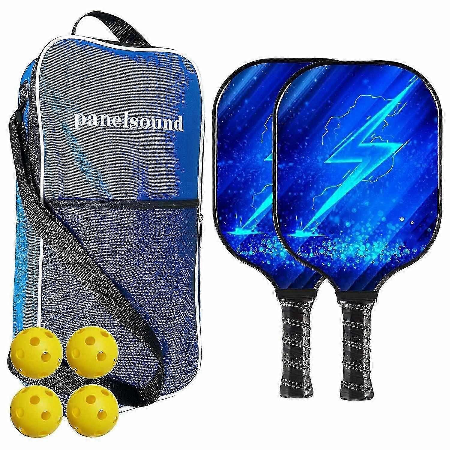 Pack of 2 Pickleball Paddle Lightweight Pickleball Paddles,Thin&Quick Pickleball Rackets Set With Carrying Bag,4 Balls js