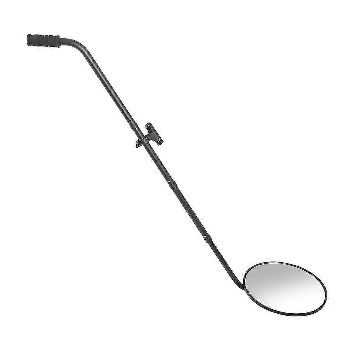 Under Vehicle Inspection Mirror - 12-Inch Diameter Security Mirror with Wheels and LED Light