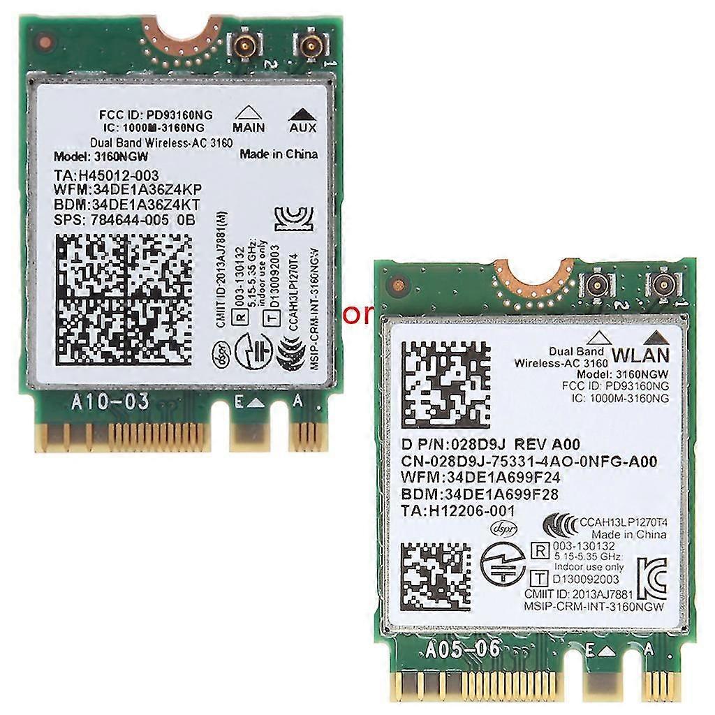 Network Card Intel 3160NGW ngff AC+Bluetooth-compatible 4.0 for 28D9J N2VFR