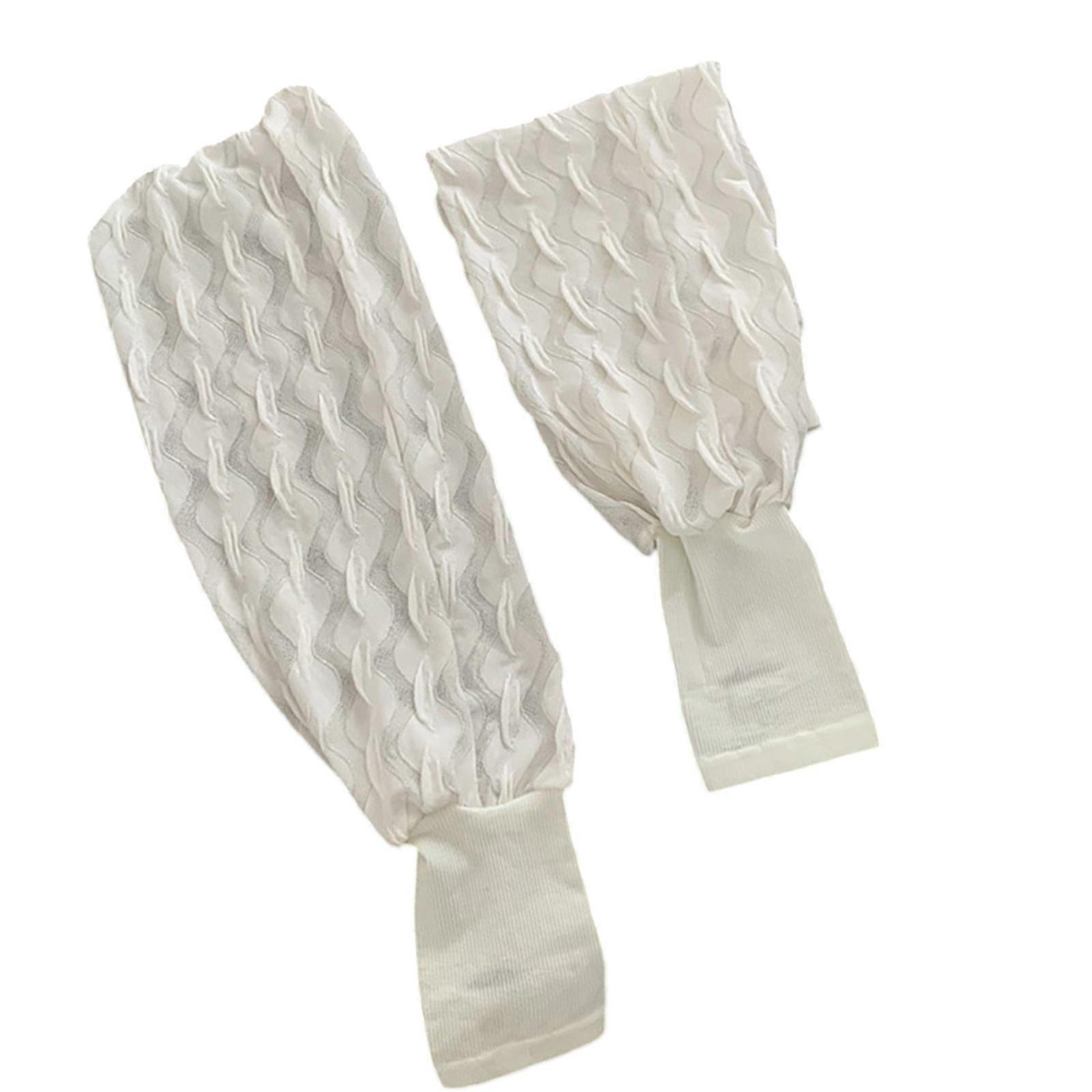 Sun Shielding Cooling Arm Sleeves Breathable Arm Coverage Gloves for Comfortable and Durability of Outdoor Activity  White