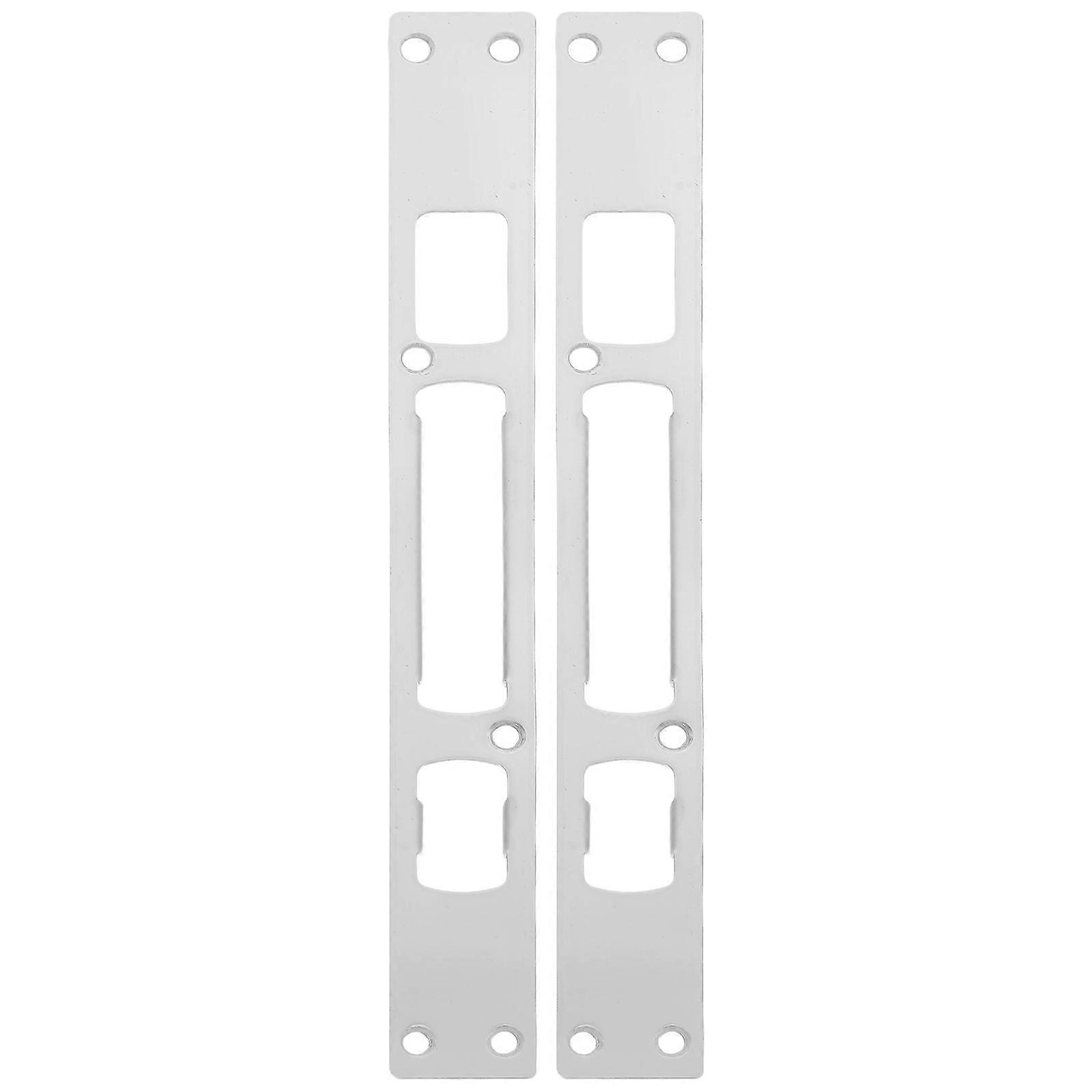 2pcs plaque de porte en métal robuste plaque de frappe en acier inoxydable pour pêne dormant de renforcement