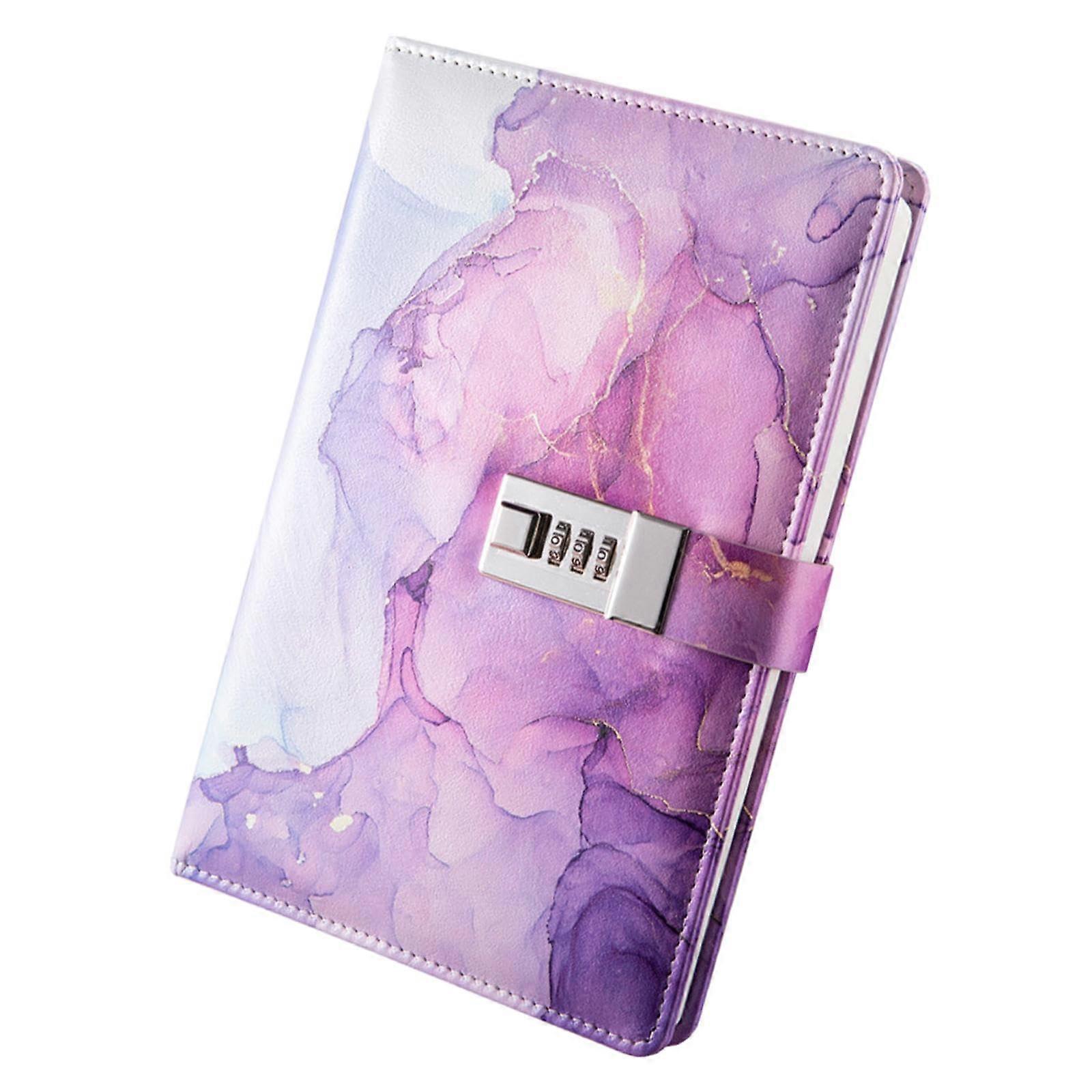 Diary with lock, passwordprotected diary, combination lock diary, 180 pages, locking diary, for men, women, teens, teenagers, purple.