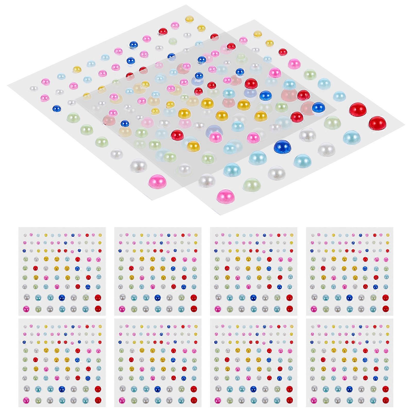 Self Adhesive Rhinestone Face Gems Stickers Assorted Color Decorative Effect 10Sheets
