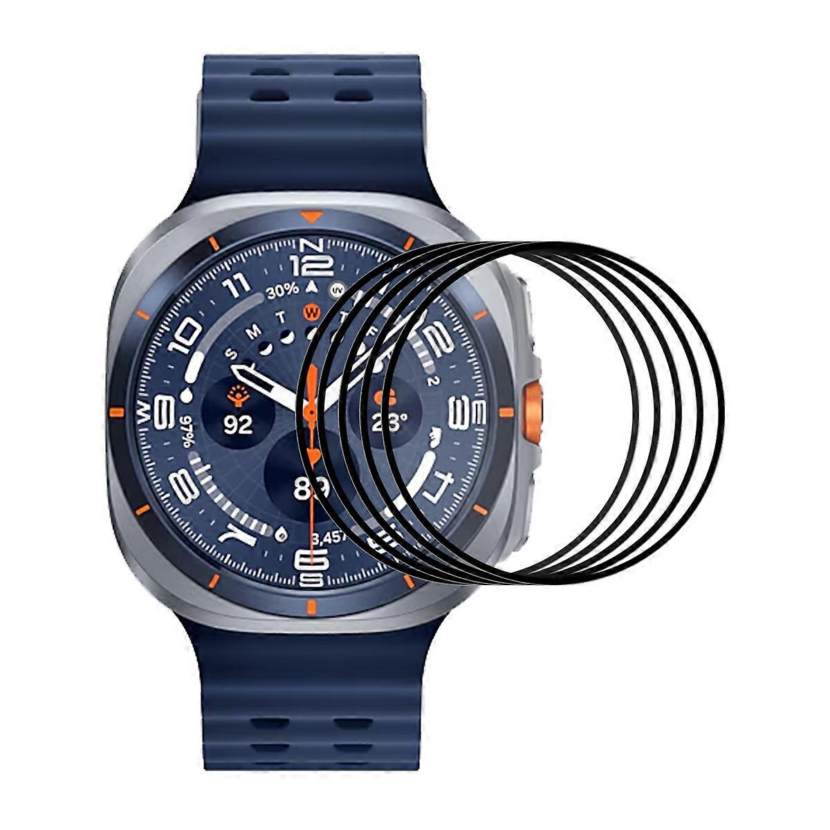 Samsung Galaxy Watch Ultra 2 / Galaxy Watch Ultra 47mm 5Pcs スクリーンプロテクター ENKAY HAT PRINCE 3D 曲面 PC + PMMA ウルトラクリアフィルム透明