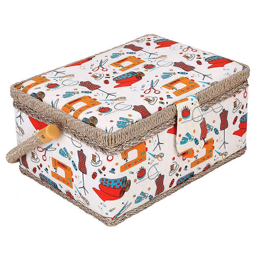 Craft Sewing Tool Needle Thread Basket Fabric Household Storage Box (Orange Needle Thread)