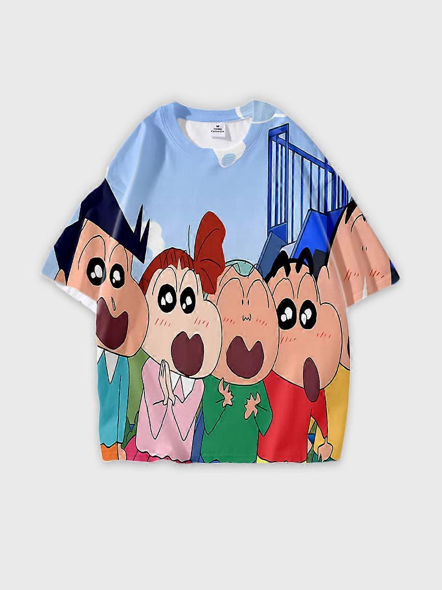 T-shirt round neck Cartoon Pattern loose short sleeve B1981