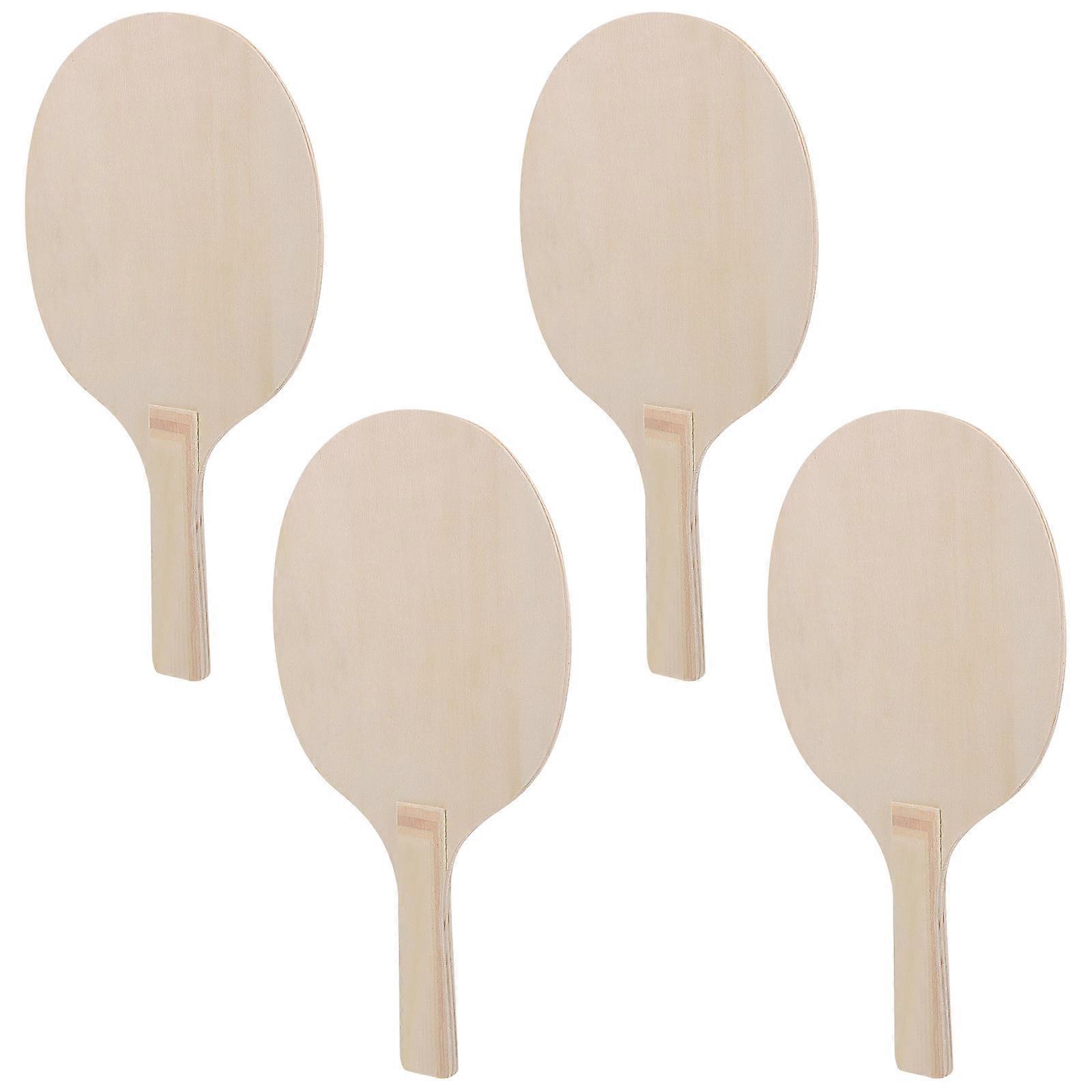 Badminton Paddles Beach Ball Game Paddles Entertainment Large Surface Design Light Brown 4Pcs