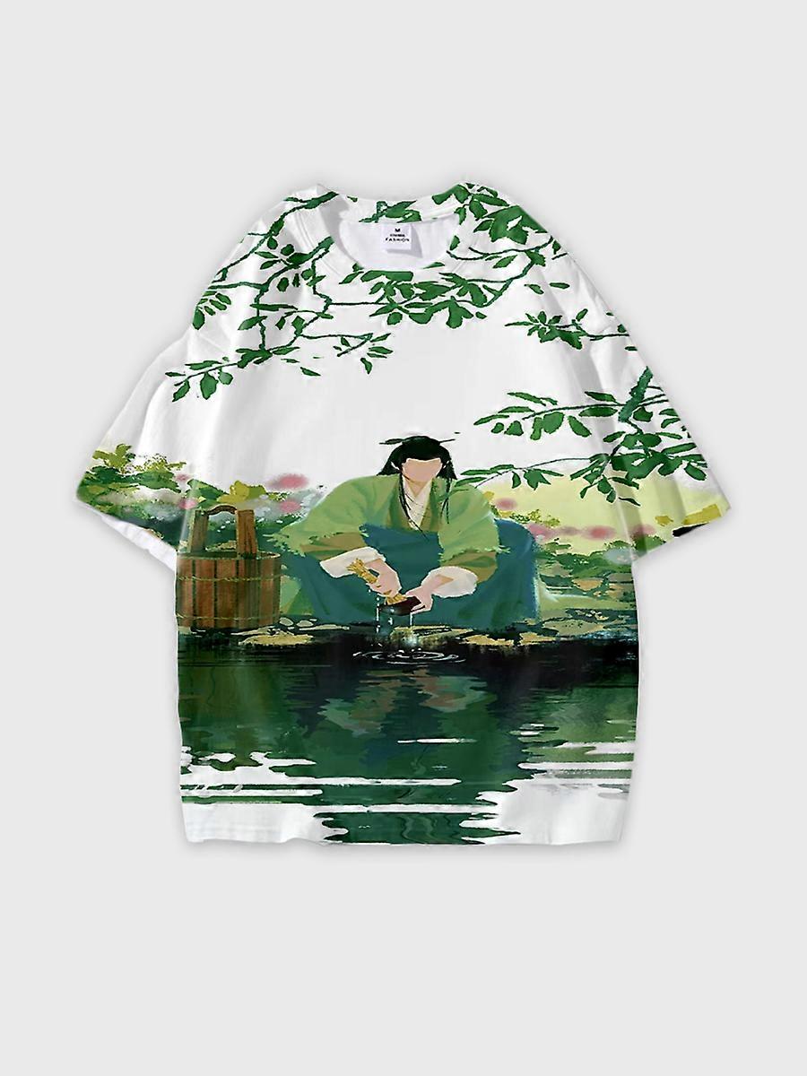 T-shirt round neck Pattern loose short sleeve P233