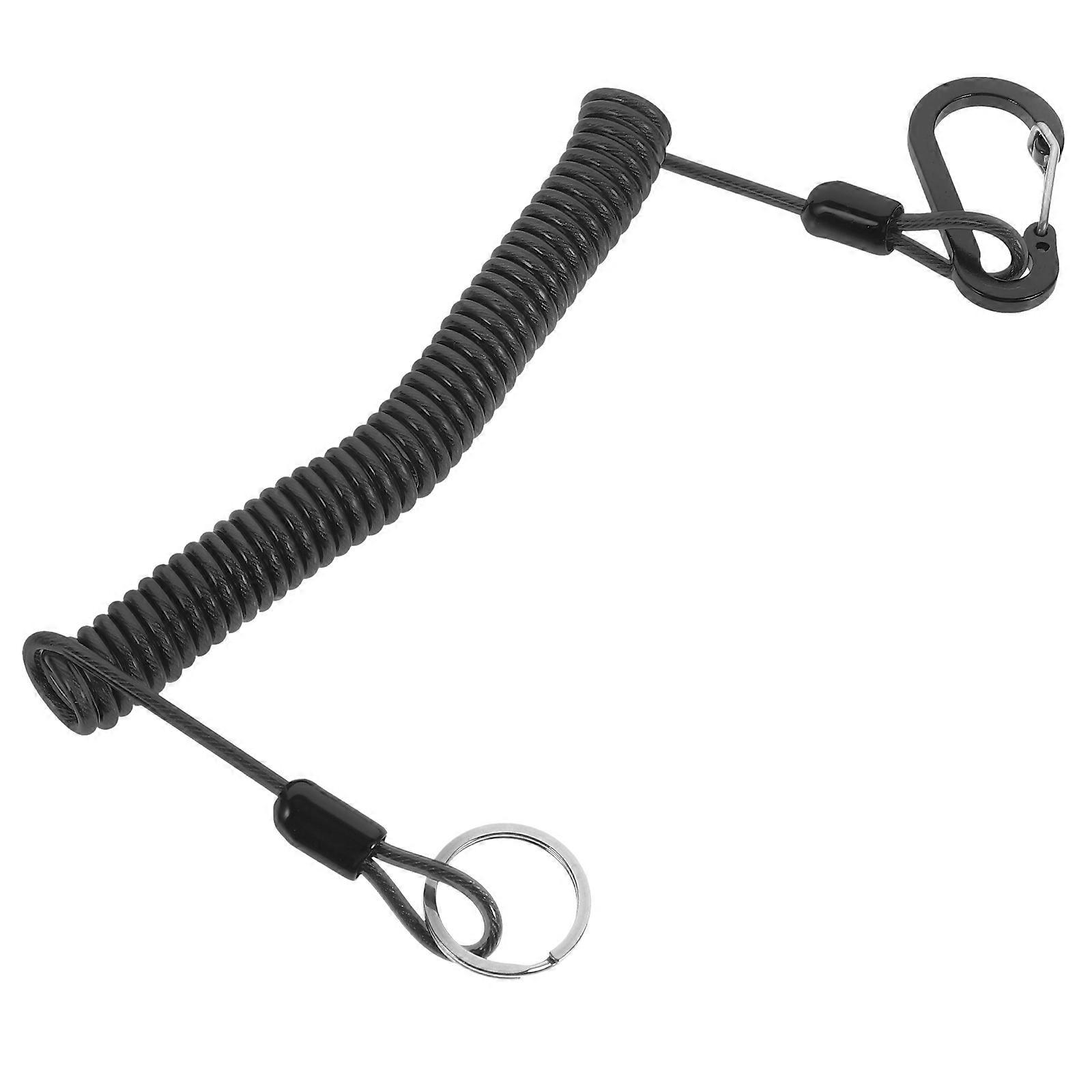Heavy Duty Retractable Spring Lanyard Safety Rope for Outdoor Fishing, Kayaks, Pliers, Rods & Diving Gear Coiled Protective Tether with Buckle