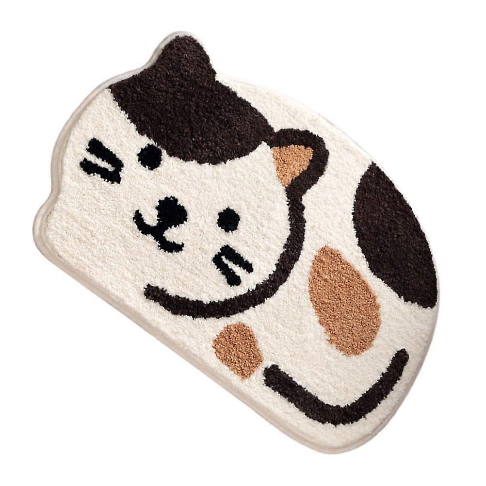 Non-Slip Cartoon Floor Mat For Home Use In Beige Color With Decorative Effect 1Set