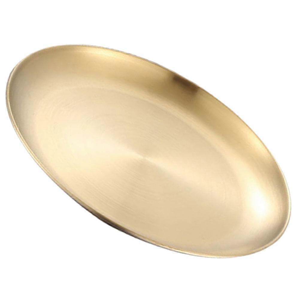 Golden Stainless Steel Dinner Plate for Home Use Perfect for Any Event 6.5 Inches