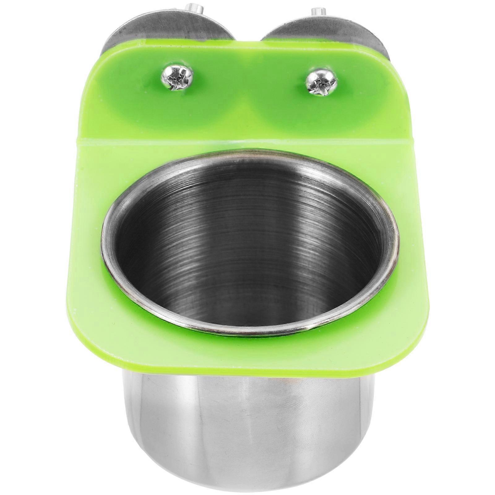 Practical Stainless Steel and Acrylic Bird Feeder with Detachable Design for Pet Cage 3.5in x 2.8in