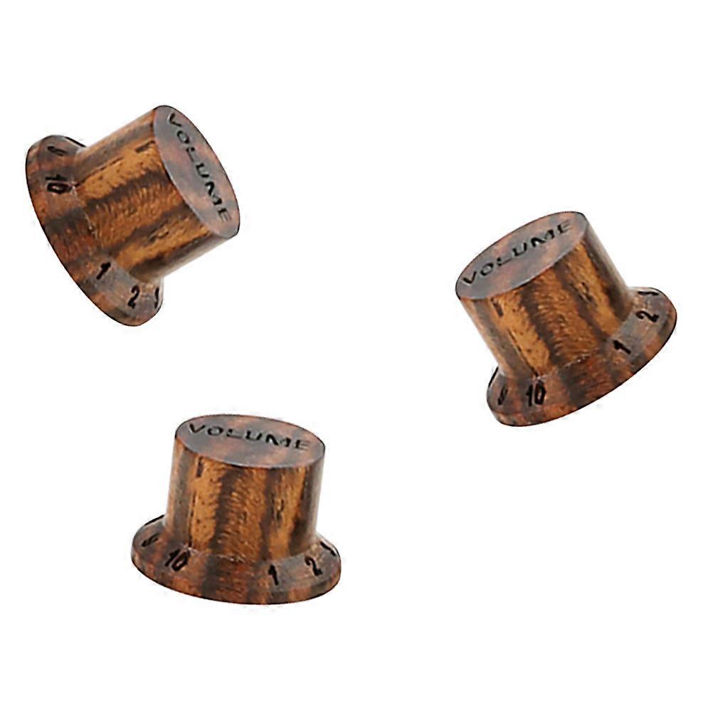 3pcs Wooden Guitar Knob Set Volume & Tone Control Replacement for Electric Bass Guitars Durable & Easy to Install for Musicians