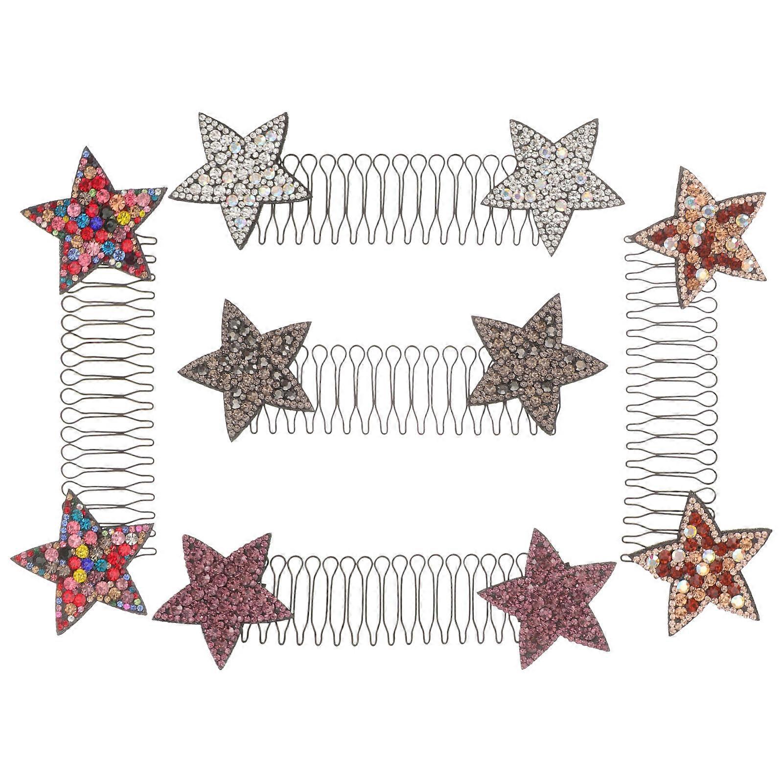 Rhinestone Hair Clips for Women Assorted Color Lightweight Portable with High Elasticity 5 Pieces