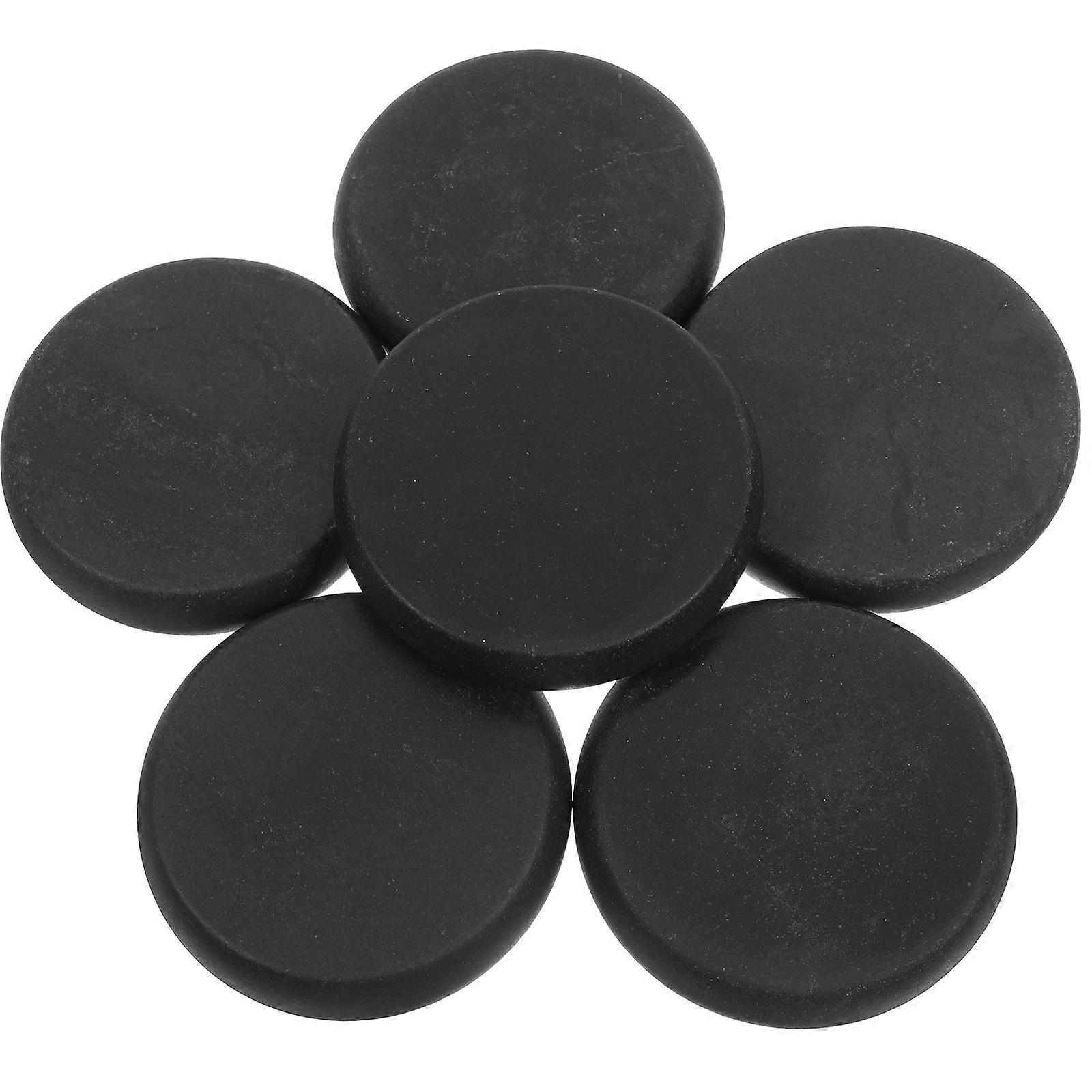 6pcs Black Hot Stones Portable Heated Rocks Gua Sha Facial Tools Massaging Rocks Equipment Massage Tools For Use
