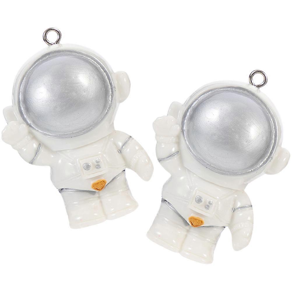 Astronaut Small Toys Simple and Generous Shape Decorative Aquarium Ornament for Home Users 5x3.5cm 2Pcs