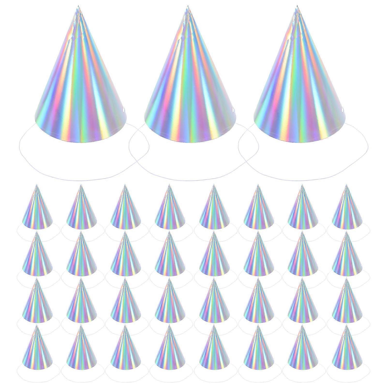 50pcs Colorful Cone Birthday Hats, Durable Paper Party Caps for Adults, Perfect for Birthdays, Celebrations, Showers and Festive Events