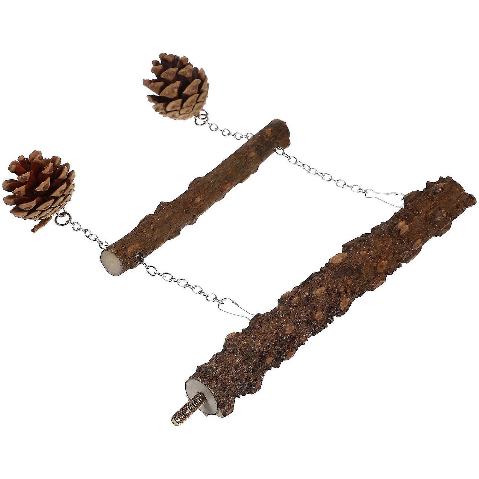 Wooden Bird Standing Rod for Parrots Safe and Smooth Material Light Brown