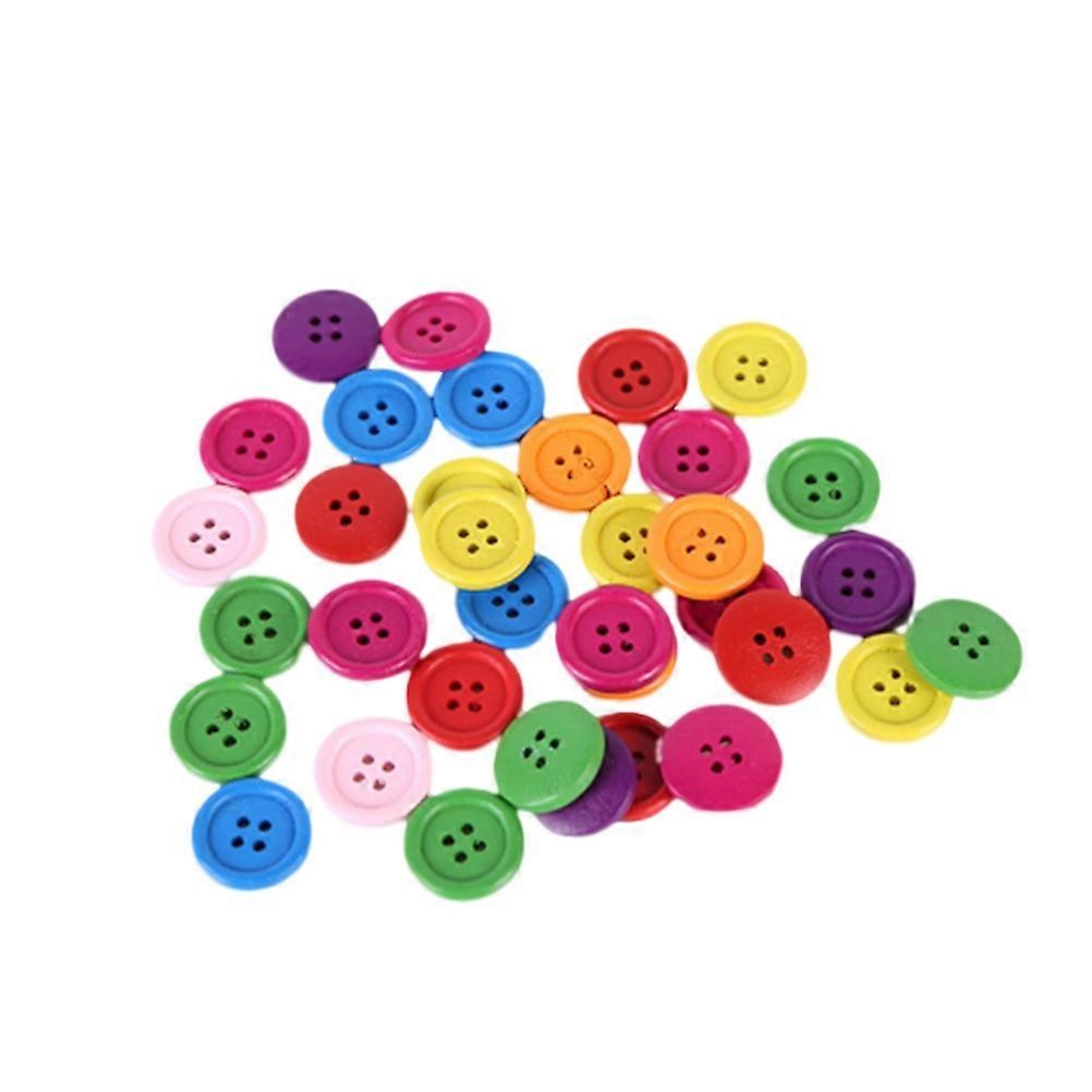 Colorful FourEyed Sewing Buttons for Kids Crafts with Smooth Surface Assorted Color 15mm