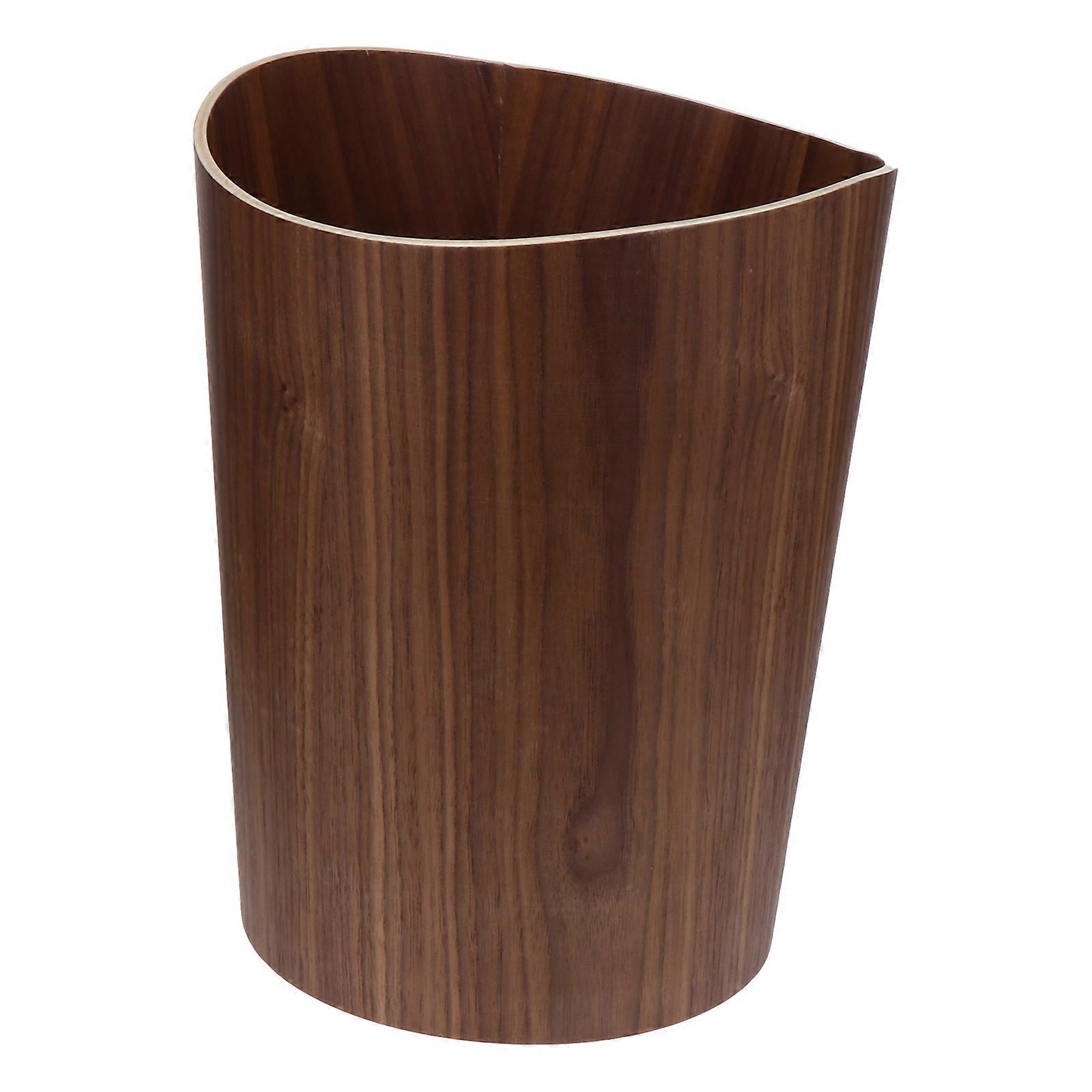 Trash Can Wooden Waste Storage Container Hotel Use Rectangular Coffee 1Set