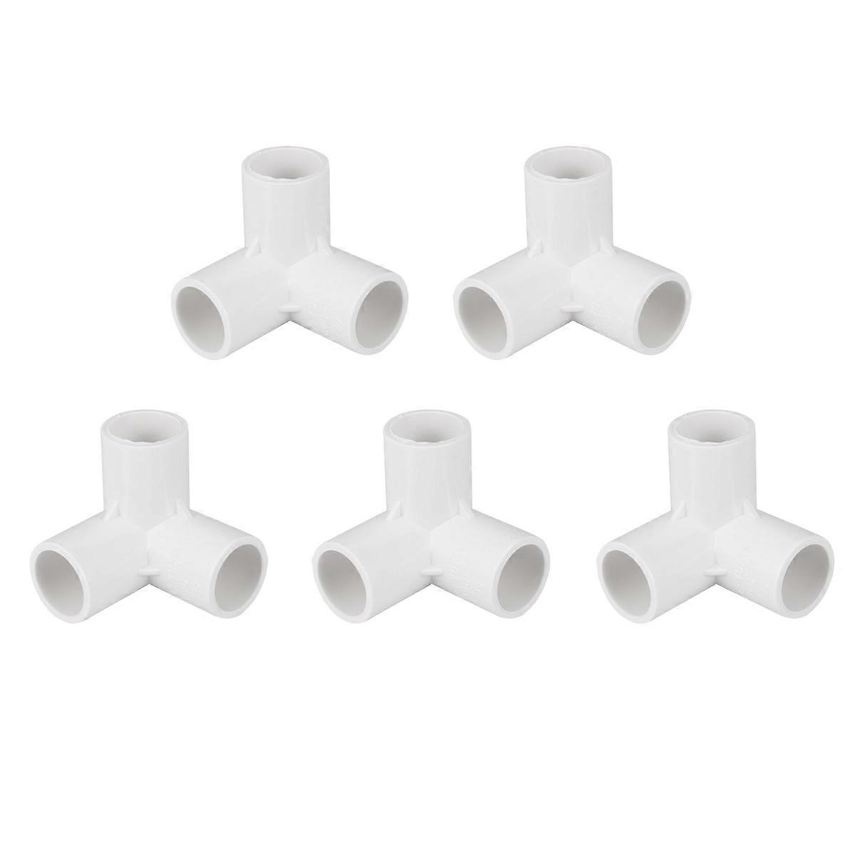 PVC Fitting connector Set for Tube Use Durable White 10 Pieces 3way Joint