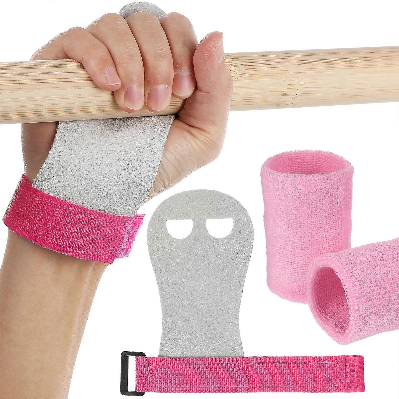 1 Set Kids Hand Grips Palm Protection Gloves With Adjustable Wrist Strap For Gymnastics Size M