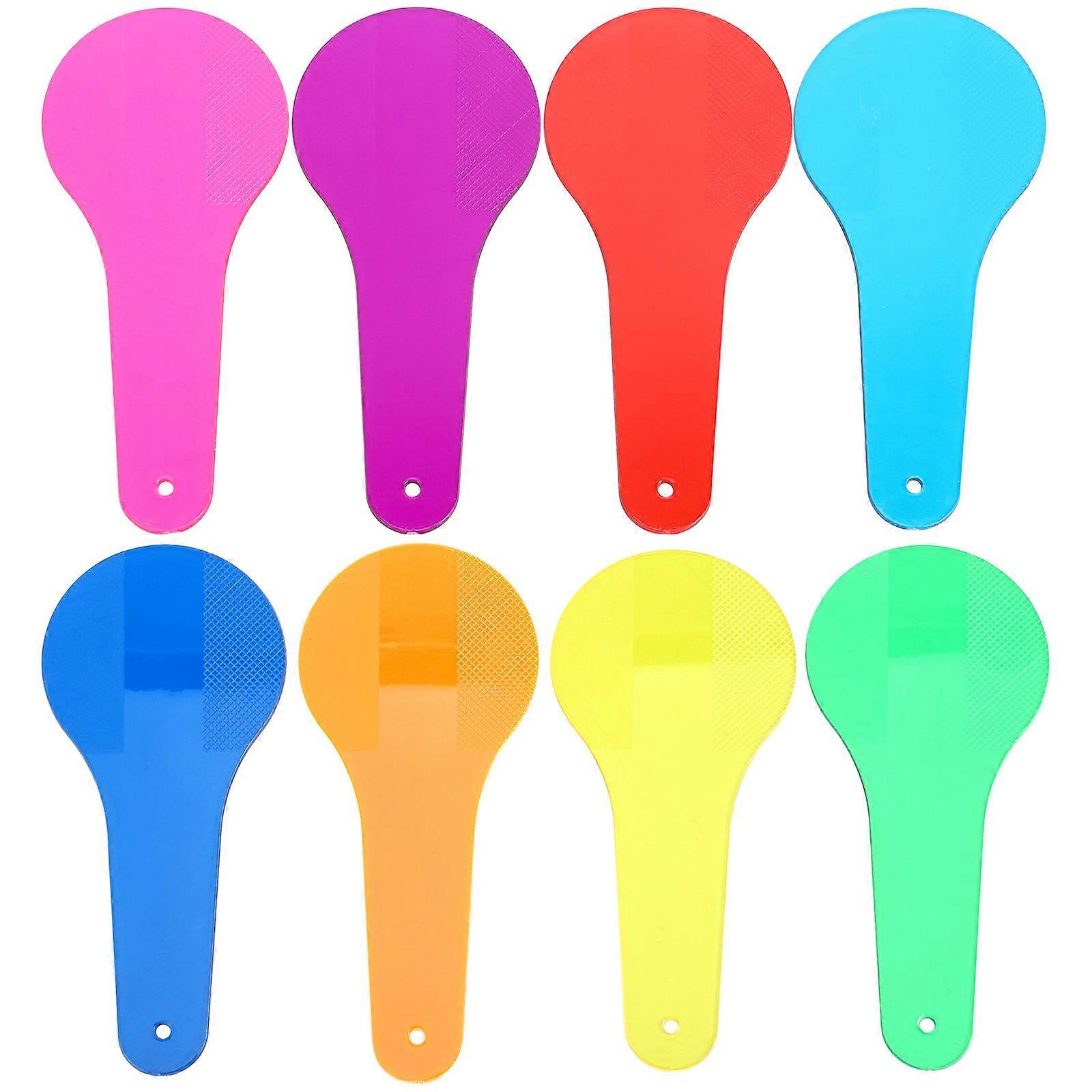 Assorted Color Acrylic Sheets for Playing and Learning Primary Colors with Round Handle 8 Sheets