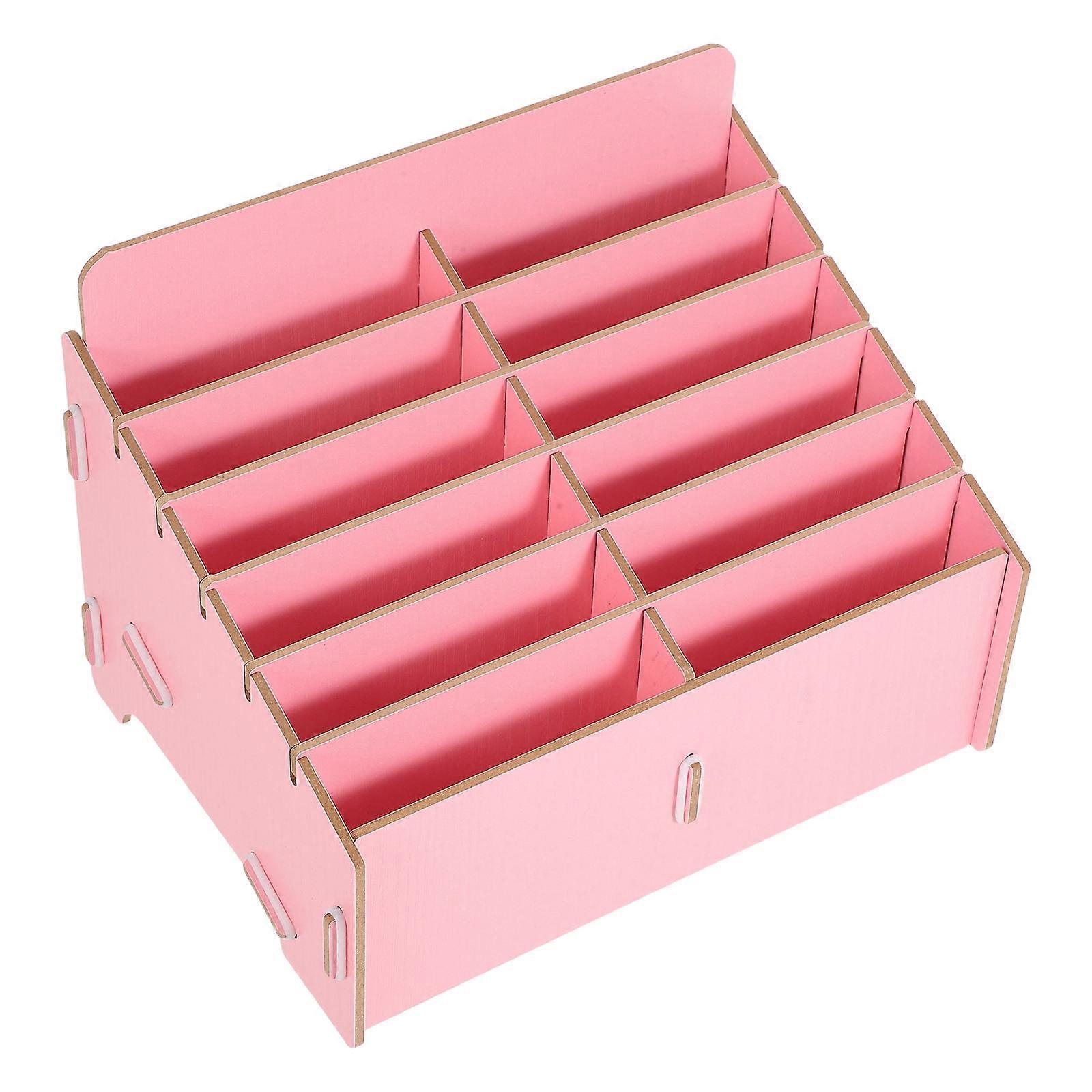 Rectangular Phone Holder Rack For Workspace Organization In Pink 8.6X6.3X6.1in 1Pack