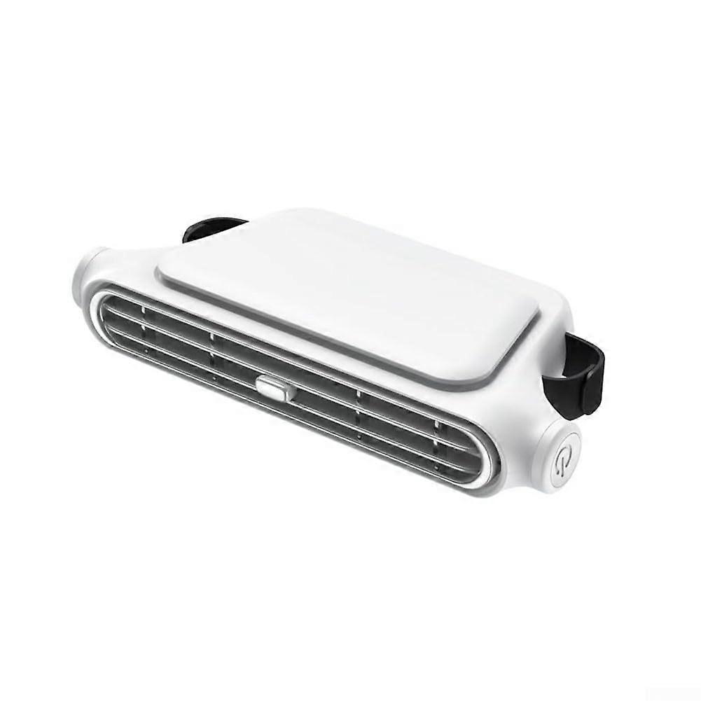 Car Headrest Fan With 3-Speed Airflow Control For In-Car Comfort, Adjustable White