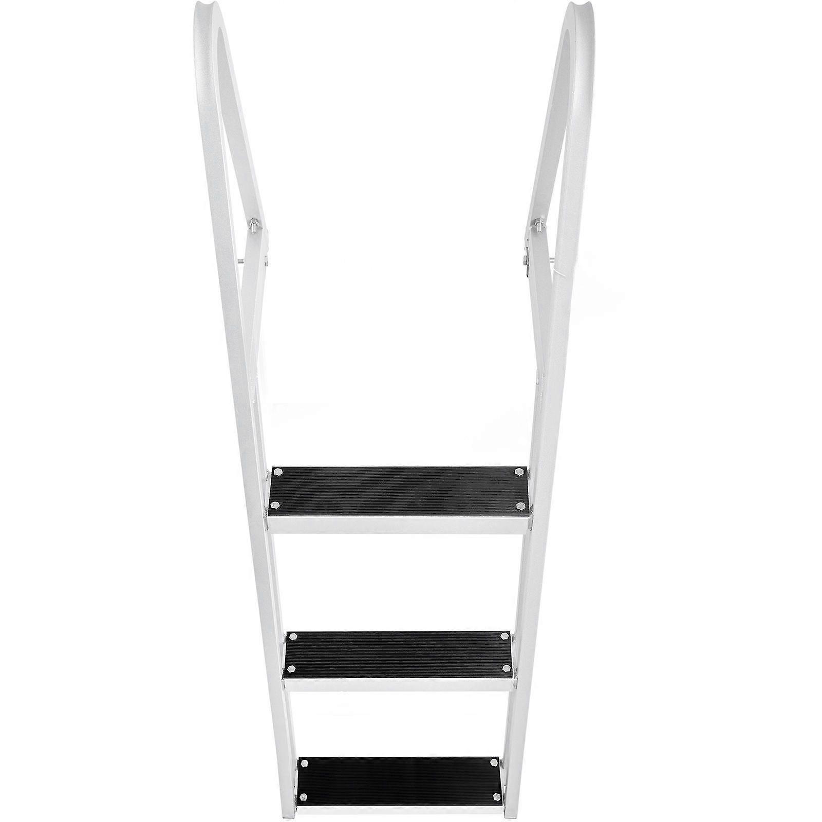 Dock Ladder, Removable 3 Steps, 350 lbs Load Capacity, with 4'' Wide Step & Nonslip Rubber Mat,for Ship/Lake/Pool