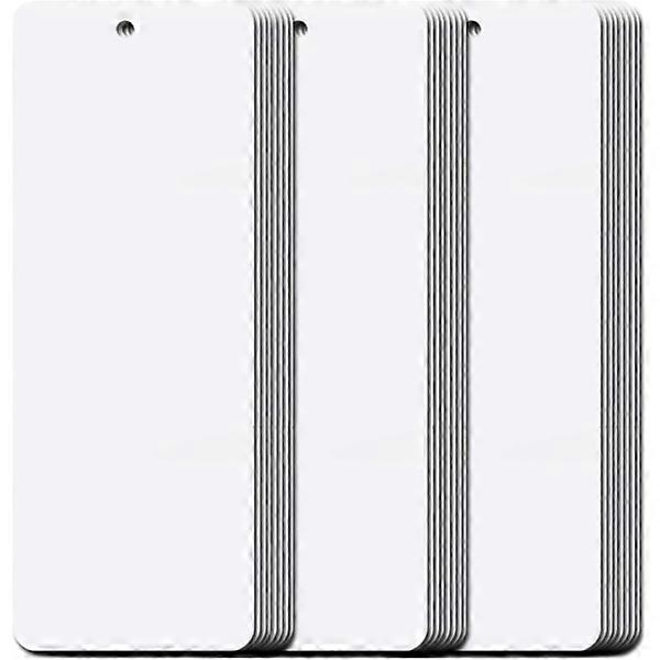 96 Pcs White Kraft Paper Bookmarks with Hole for String or Tassel for DIY Projects and Gift Tags