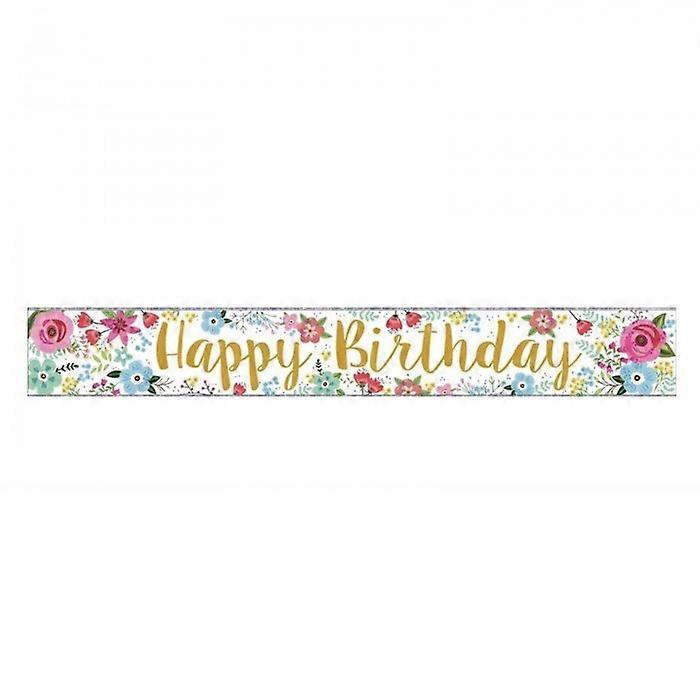 Simon Elvin Foil Floral Birthday Wall Banner (Pack of 6)