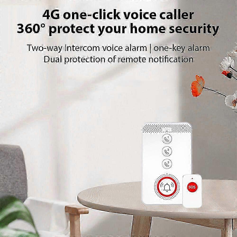 Wireless Caregiver Pager & SOS Emergency Alert System - Portable One-Click Caller Alarm with 4G Voice Distress & Two-Way Intercom