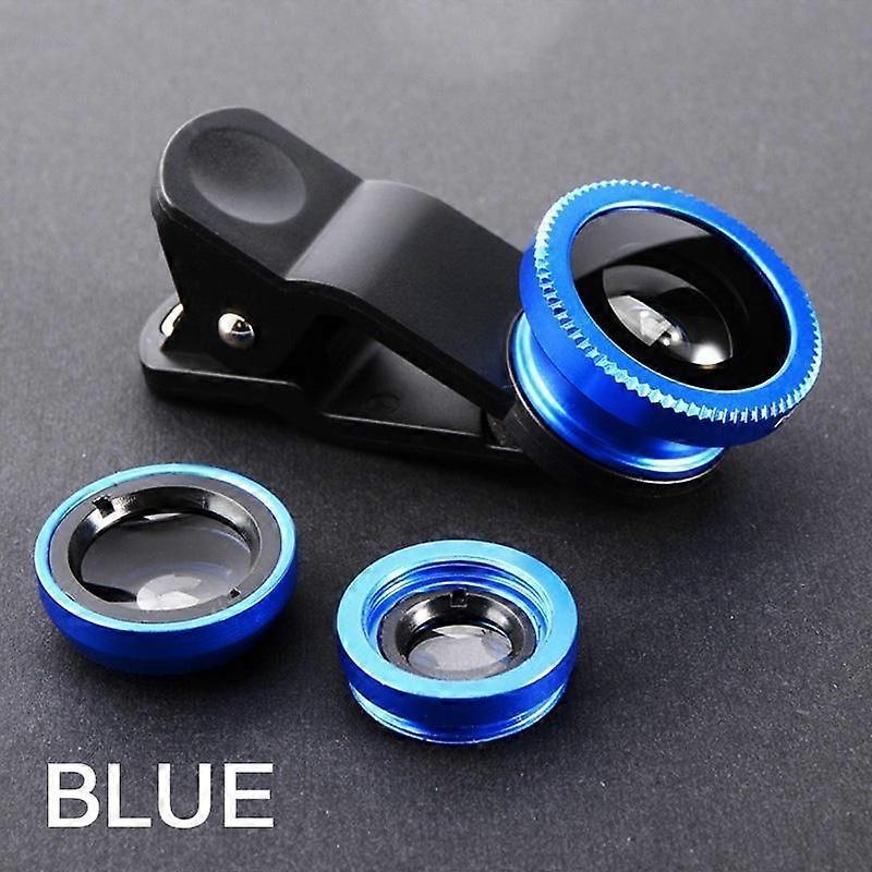 3 in 1 Phone Fisheye Lens 0.67x Wide Angle Zoom with Clip-on Universal Macro for Smartphone Two Pack HG