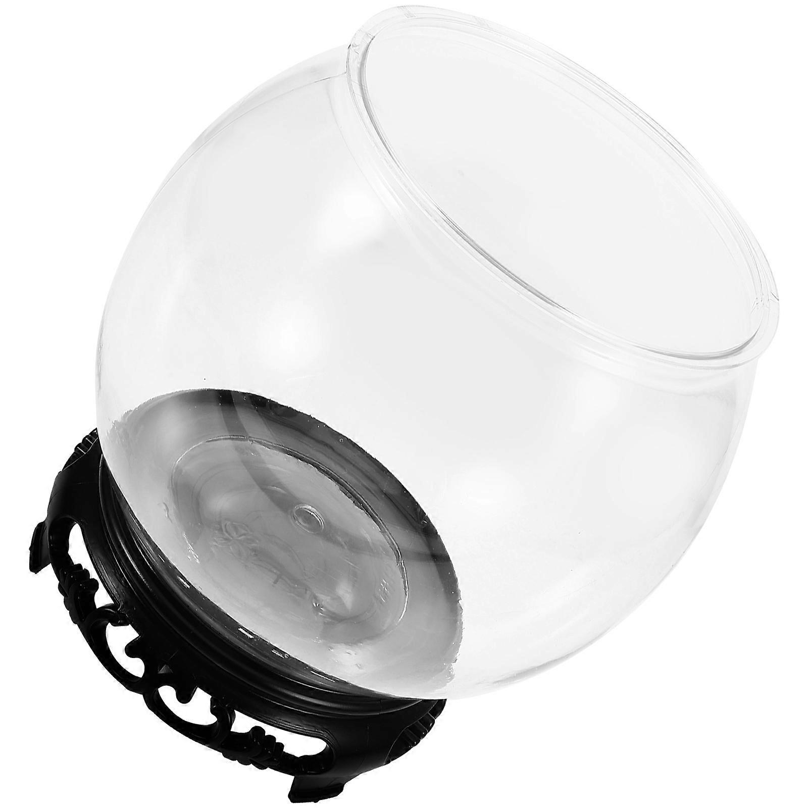 Transparent Plastic Fish Tank for Storage Creative Desktop Decoration Betta Fish Container 1 Set