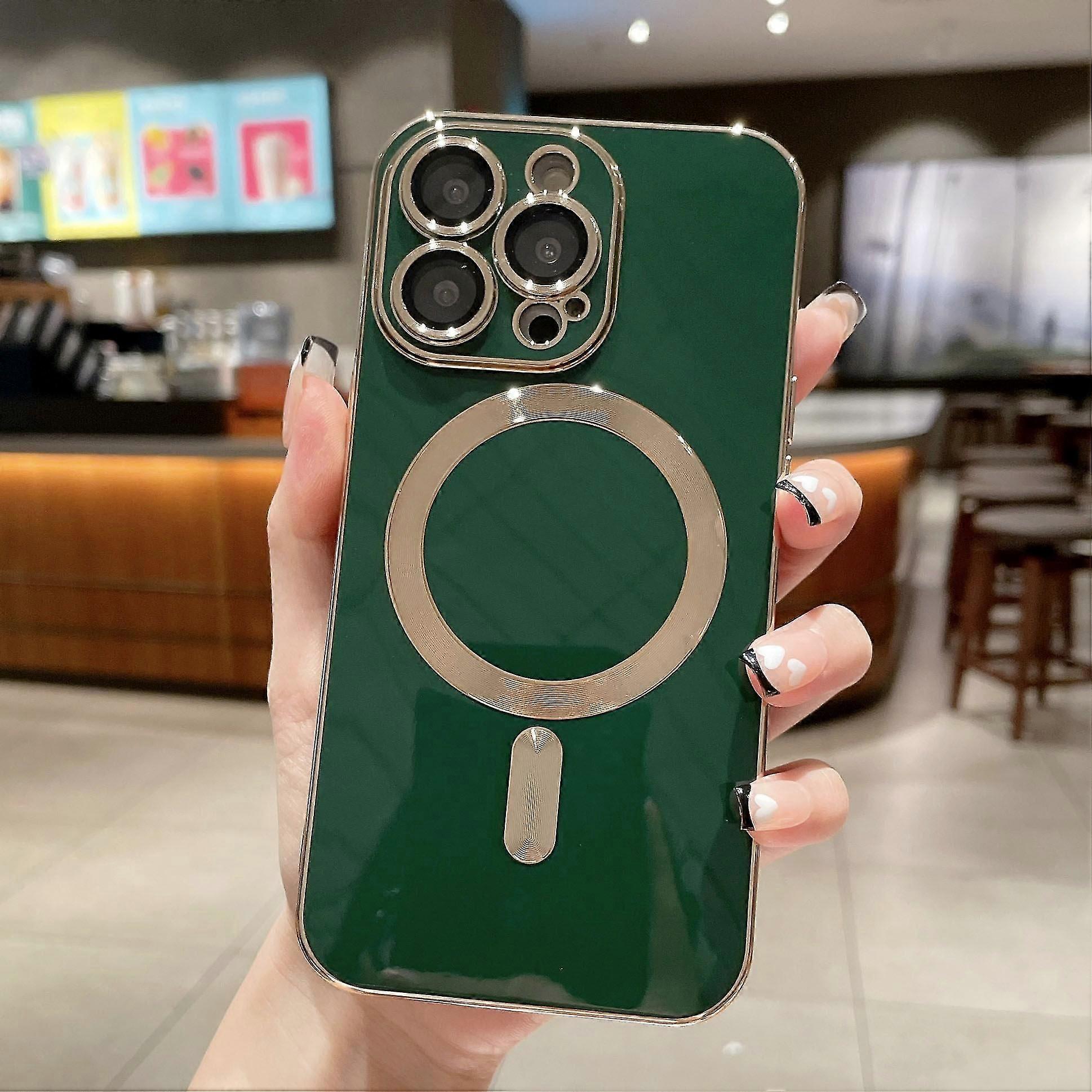 Magnetic Plating Phone Case for iPhone 14 13 12 11 Pro Max Plus with MagSafe