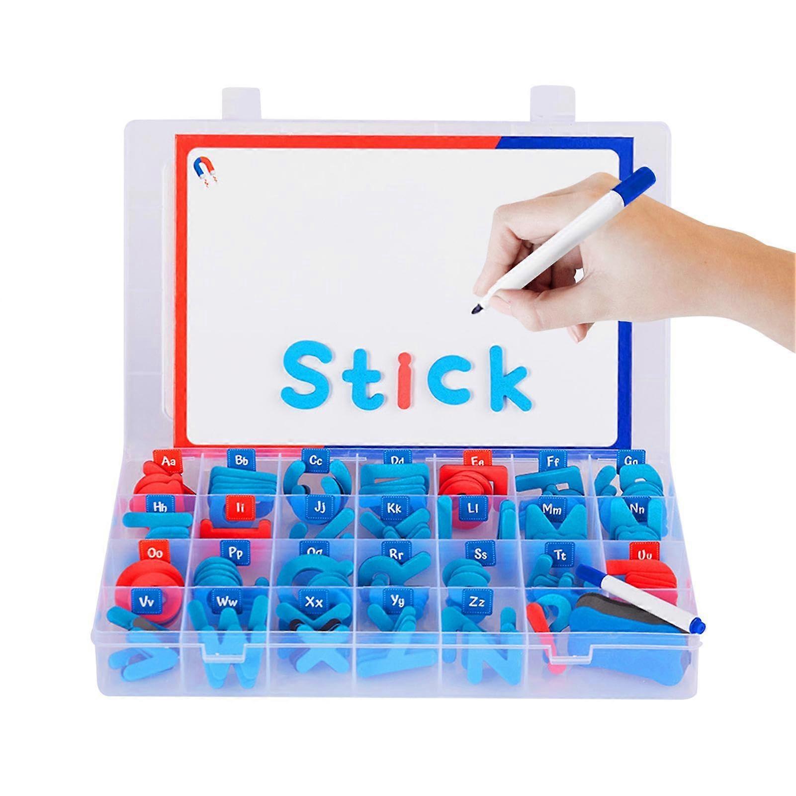 Alphabet Magnets Magnetic Letters Colorful Educational Learning Set with DoubleSided Board (104 Pieces)