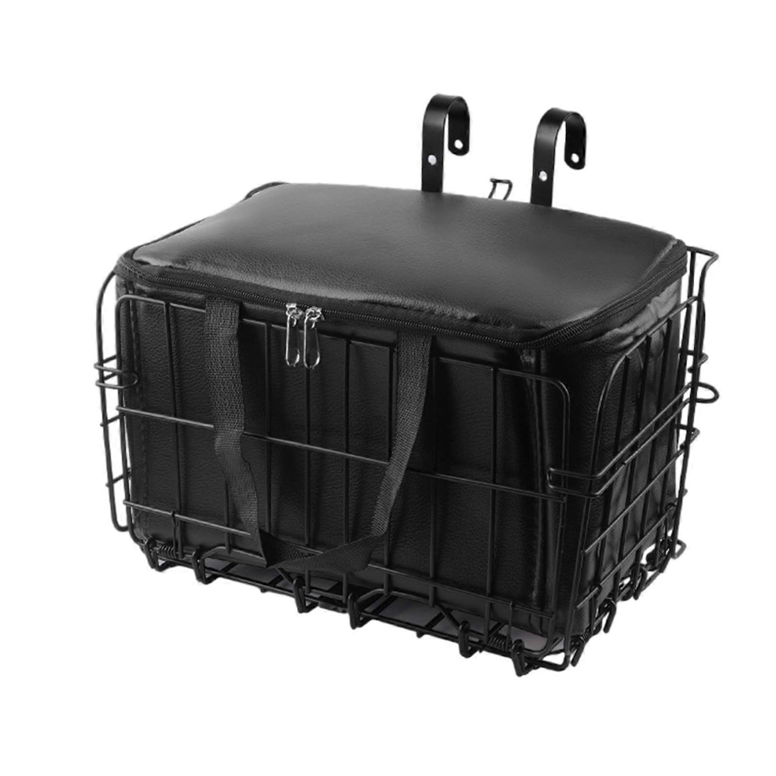 Foldable bicycle basket with waterproof lining for bicycle frame, metal, front handlebar, bicycle basket, easy handling