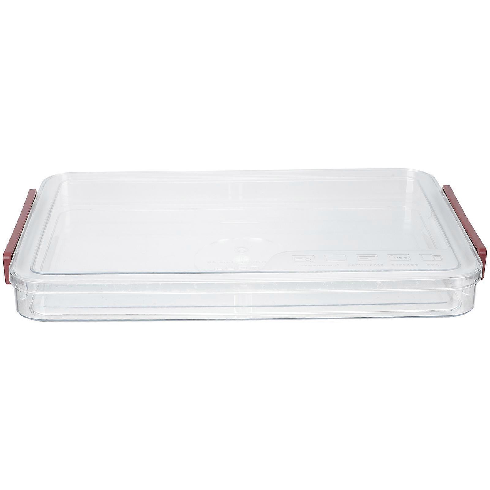 Red PET Shallow Storage Bin Daily Use Desk Organizer Convenient Paper Organizer 11.8x9.5x3.5 inches