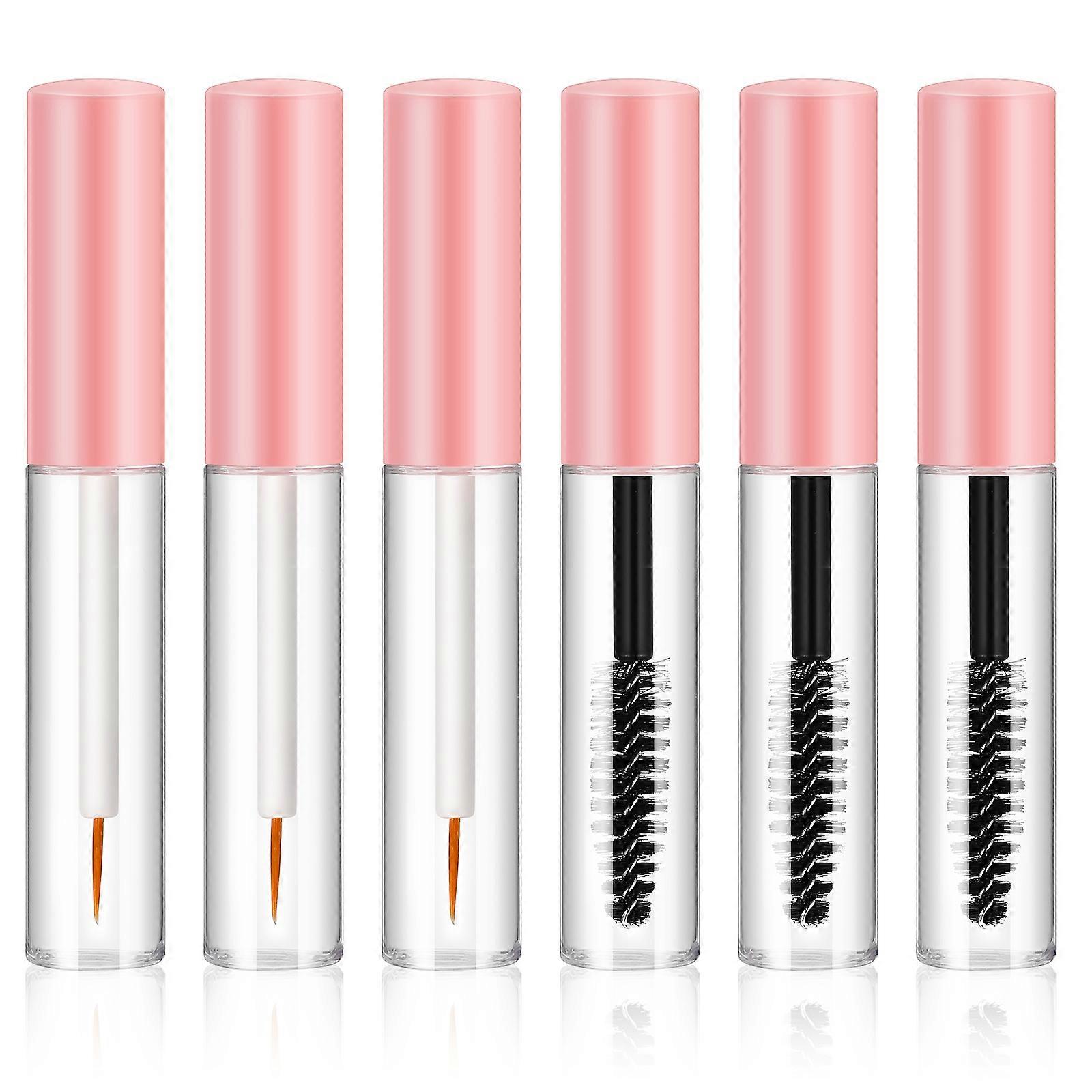 6 Pcs Empty Mascara Tubes with Wand Reusable Refillable Eyeliner Containers Cosmetic Supplies