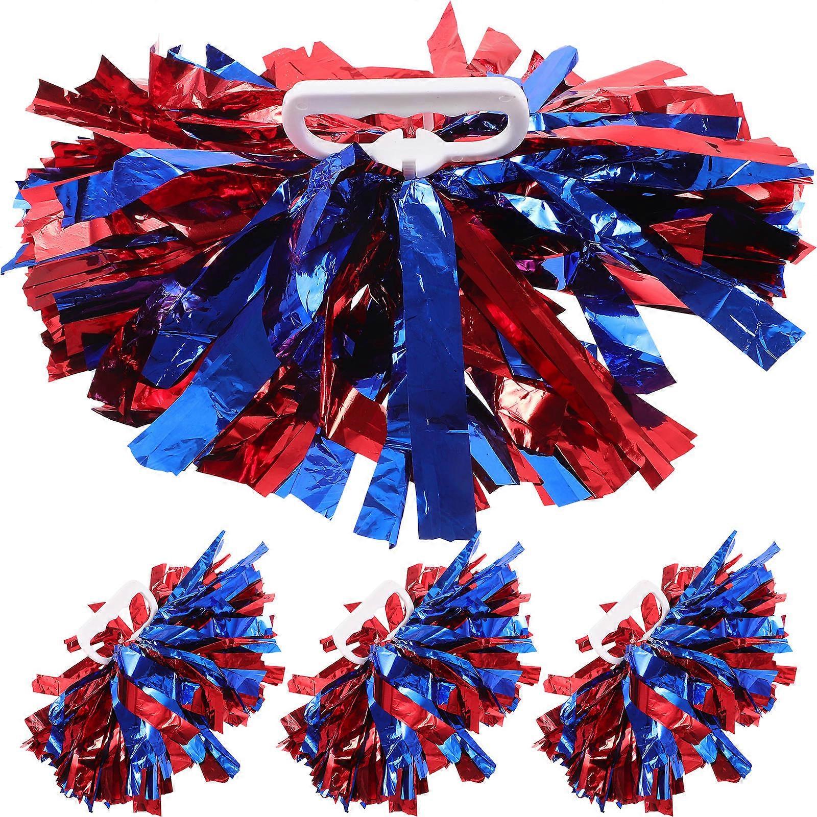 4Pcs Cheerleading Pom Poms Cheering Squad Hand Flower for Game Dancing Party