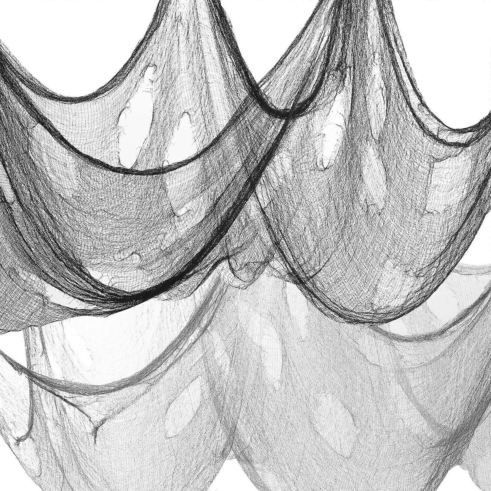 ハロウィーンの装飾ガーゼセット2個の黒とグレーは、お化け屋敷の装飾とハロウィーンパーティー用品に最適