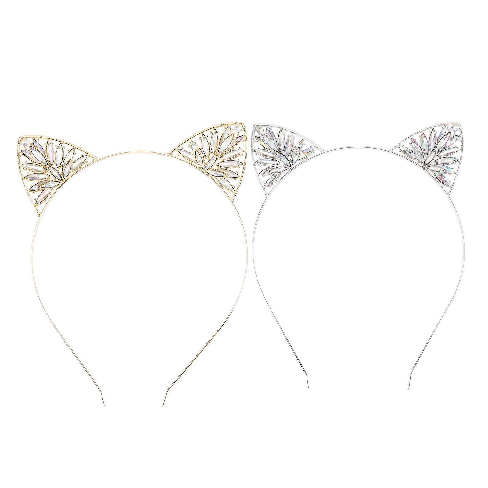 Adorável Orelhas de Gato Headband para Meninas com Material de Liga de Cores Sortidas Portátil e Leve Tamanho Único Serve para a Maioria