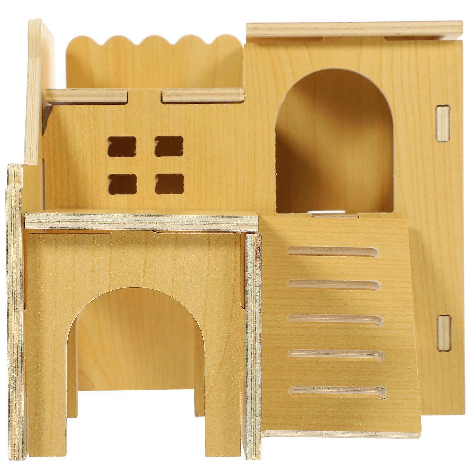 Durable Multi Chamber Hideaway Nest for Small Pets – Hamster, Dwarf Hamster, Gerbil Sleeping and Climbing Play House