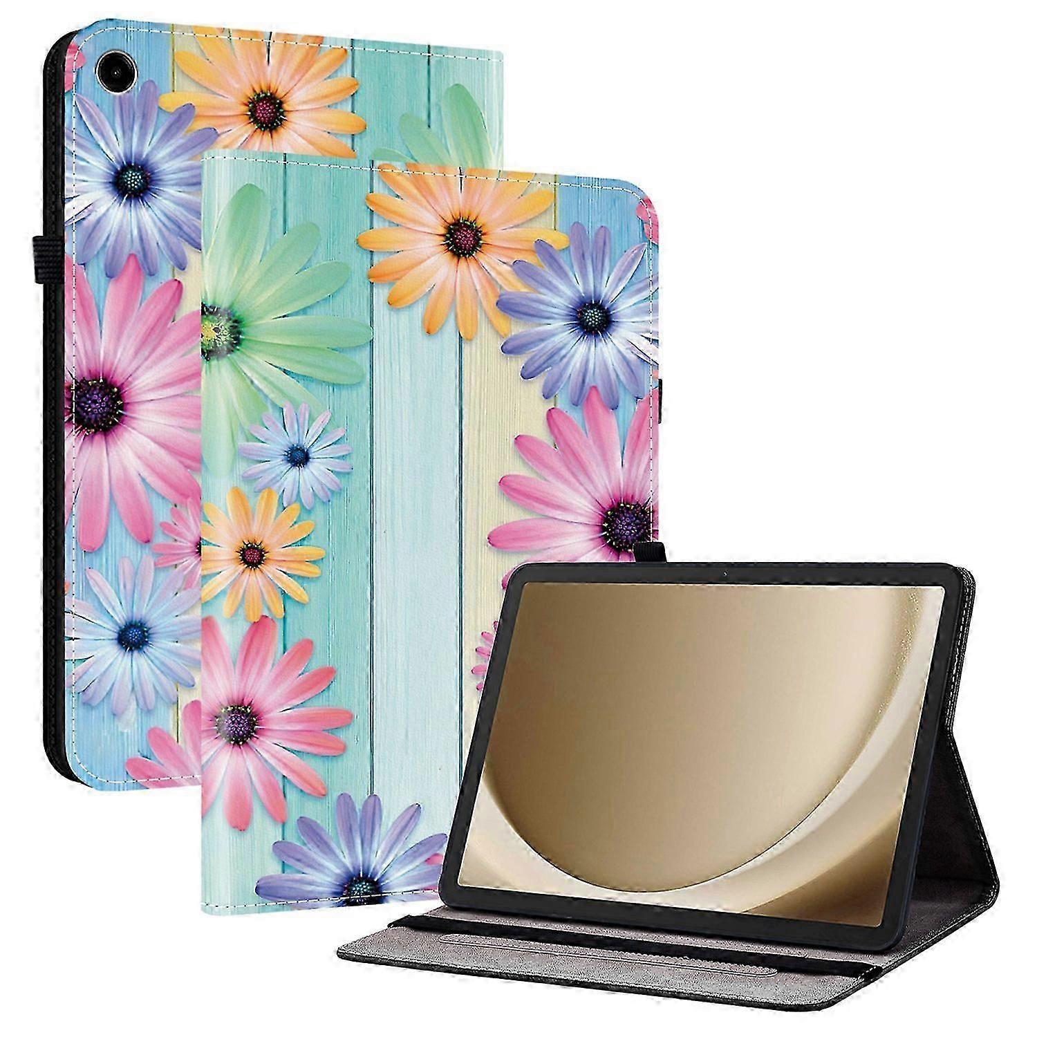 For Samsung Galaxy Tab A9+ Leather Case Pattern Printed Stand Tablet Cover with Card Slots