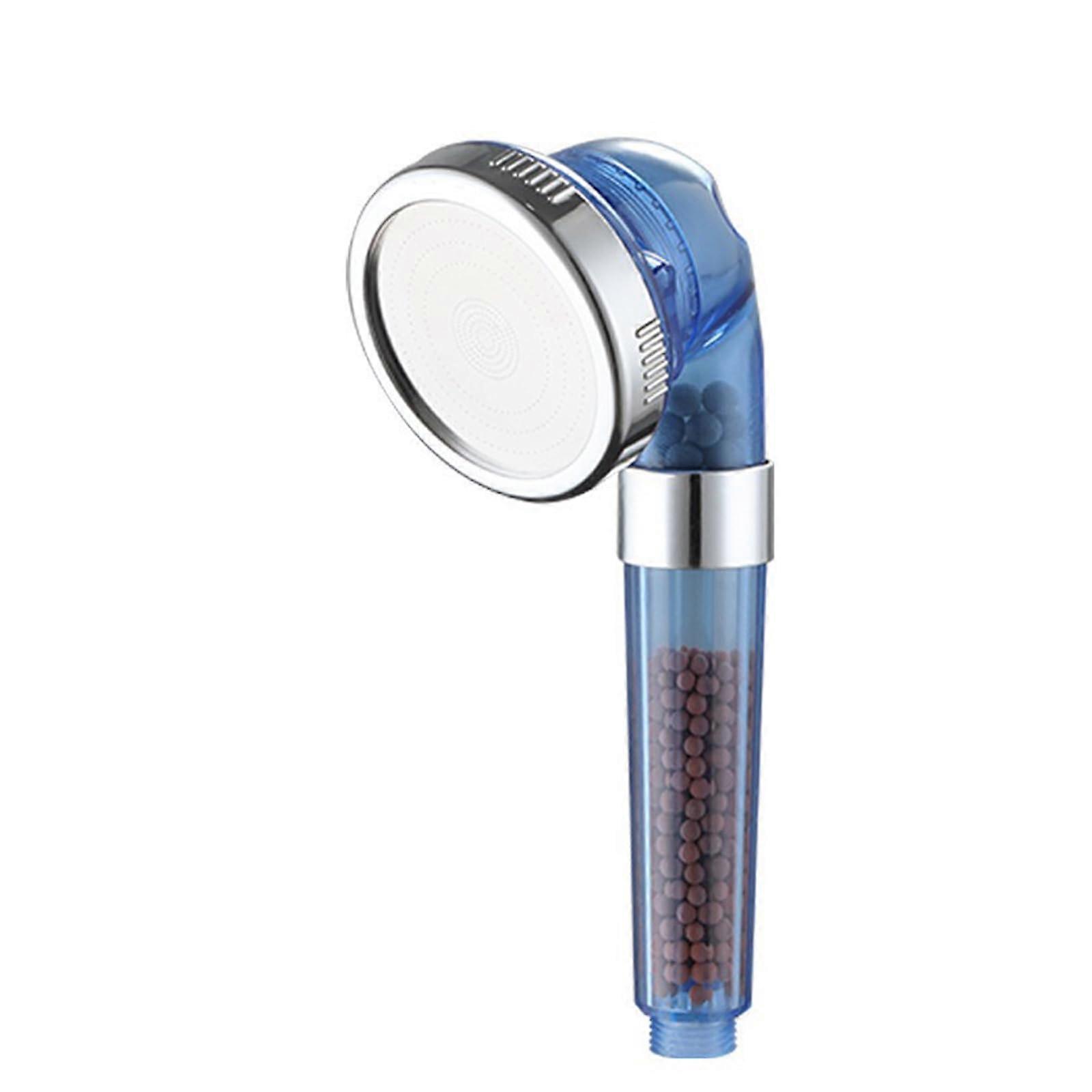 High Pressure Shower Head With Pearl Filter, 3 Modes Handheld Shower Head, Blue Color, Suitable For Bathroom And Gym