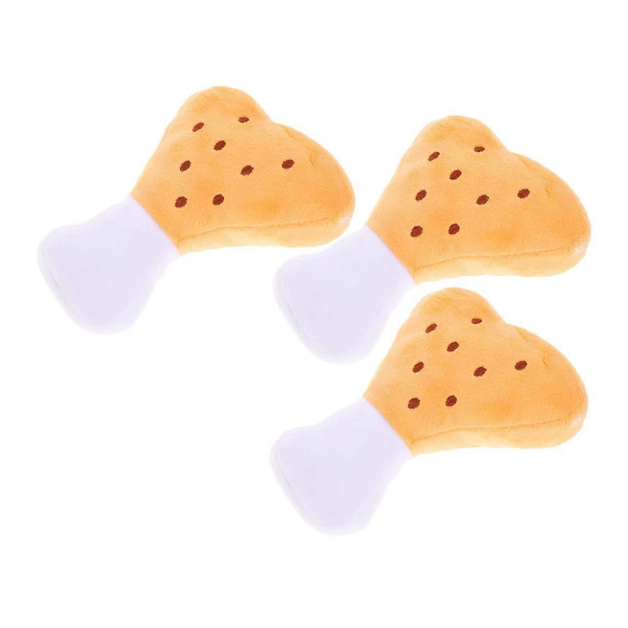 Pack of 3 Chicken Leg Plush Toy Puppy Toy Funny Dog Toy Large Indestructible Stuffed Grunting Dog Toy Pet Chew Toy