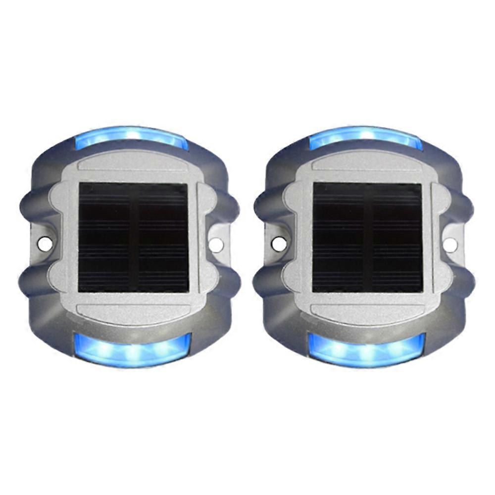 2Pcs Solar LED Pathway Driveway Light Lamp Dock Step Road Security