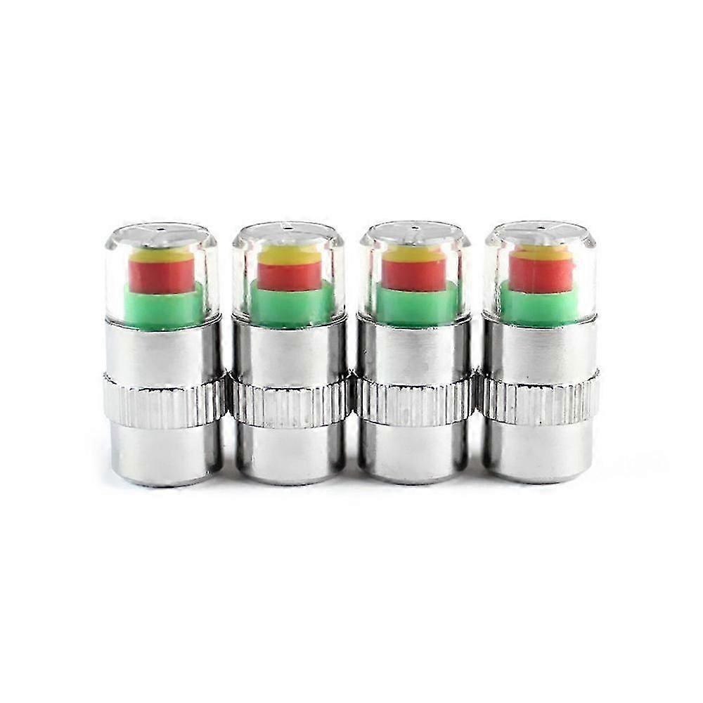 4PCS bil automatisk dæktryk monitor dæk gage alarm sensor indikator ventilhætter