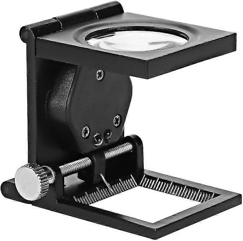 10X Three Folding Magnifier Desk Magnifier Magnifying Glass with Lights Foldable Portable Pocket
